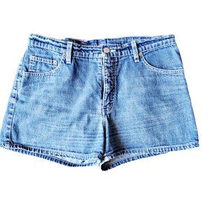 Vintage Guess Casual Summer Blue Retro Solid Women's Jeans Shorts. Size 31